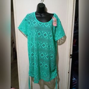 Green Lace Swimsuit Cover Up
